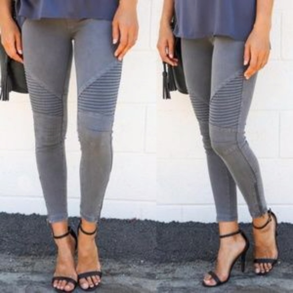 Moto Leggings (DARK GRAY) - Picture 3 of 6